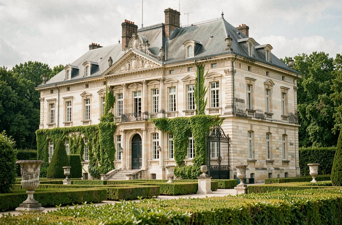 La Demeure les Aiglons à Fontainebleau, manoir élégant du XIXe siècle avec jardin à la française