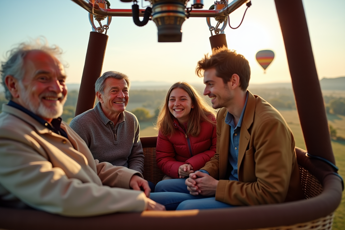 Groupe familial dans le panier d