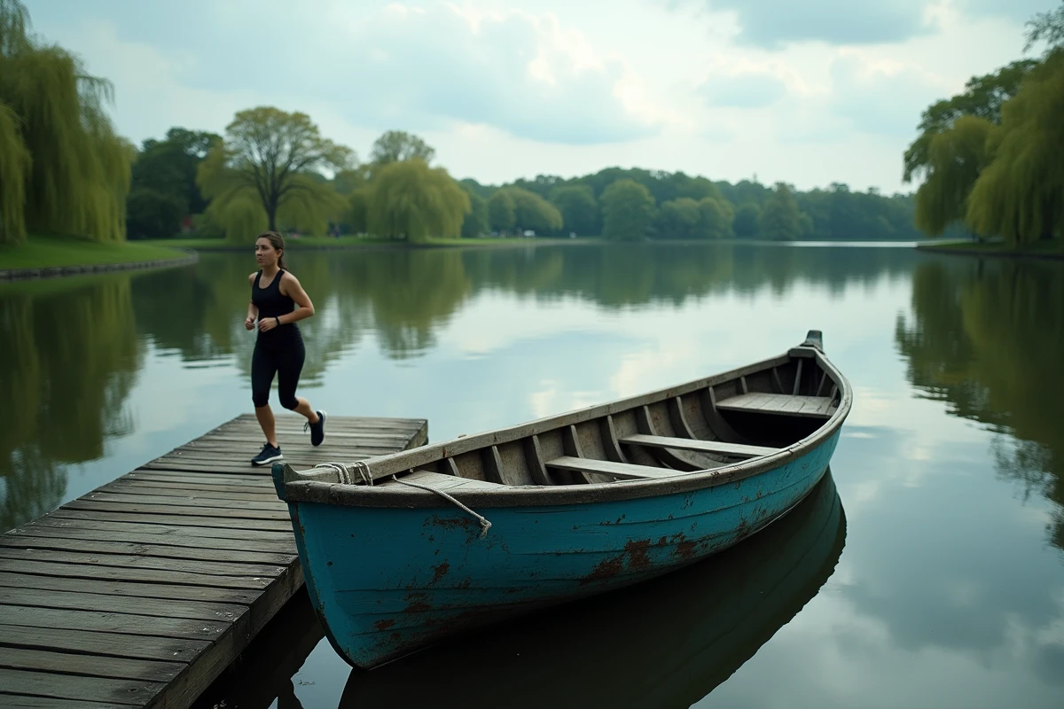 Un vieux bateau à rames amarré au bord du lac Meadow dans le parc Corona de Queens, havre de paix méconnu en pleine ville
