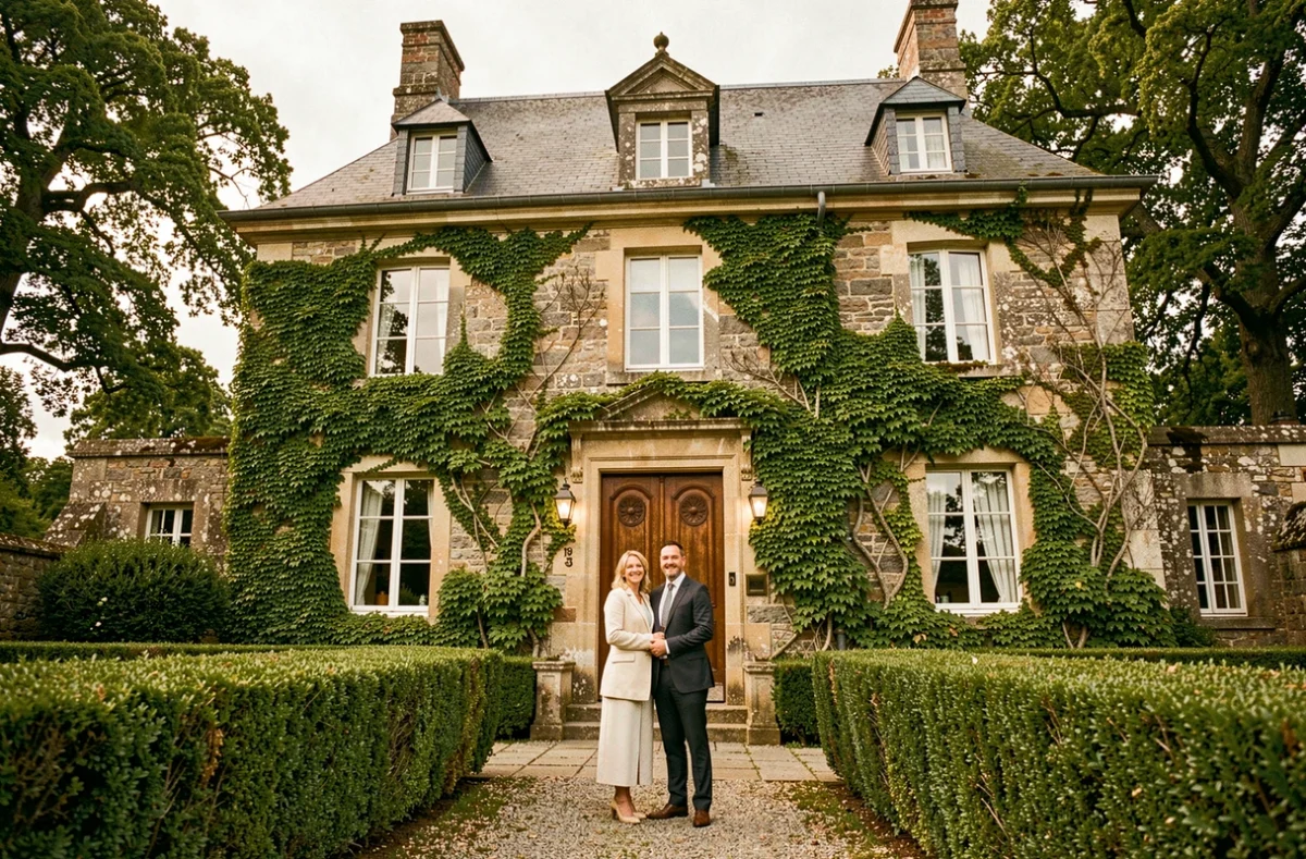 Le Manoir des Petites Bretonnes, élégante demeure en pierre avec façade couverte de lierre en Bretagne