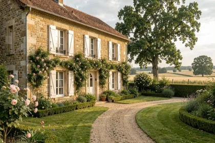Façade pittoresque d'une chambre d'hôtes en Seine-et-Marne entourée d'un jardin fleuri