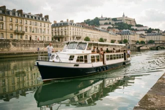 Mini croisière sur le Rhône avec un bateau de jour passant devant les quais de Lyon