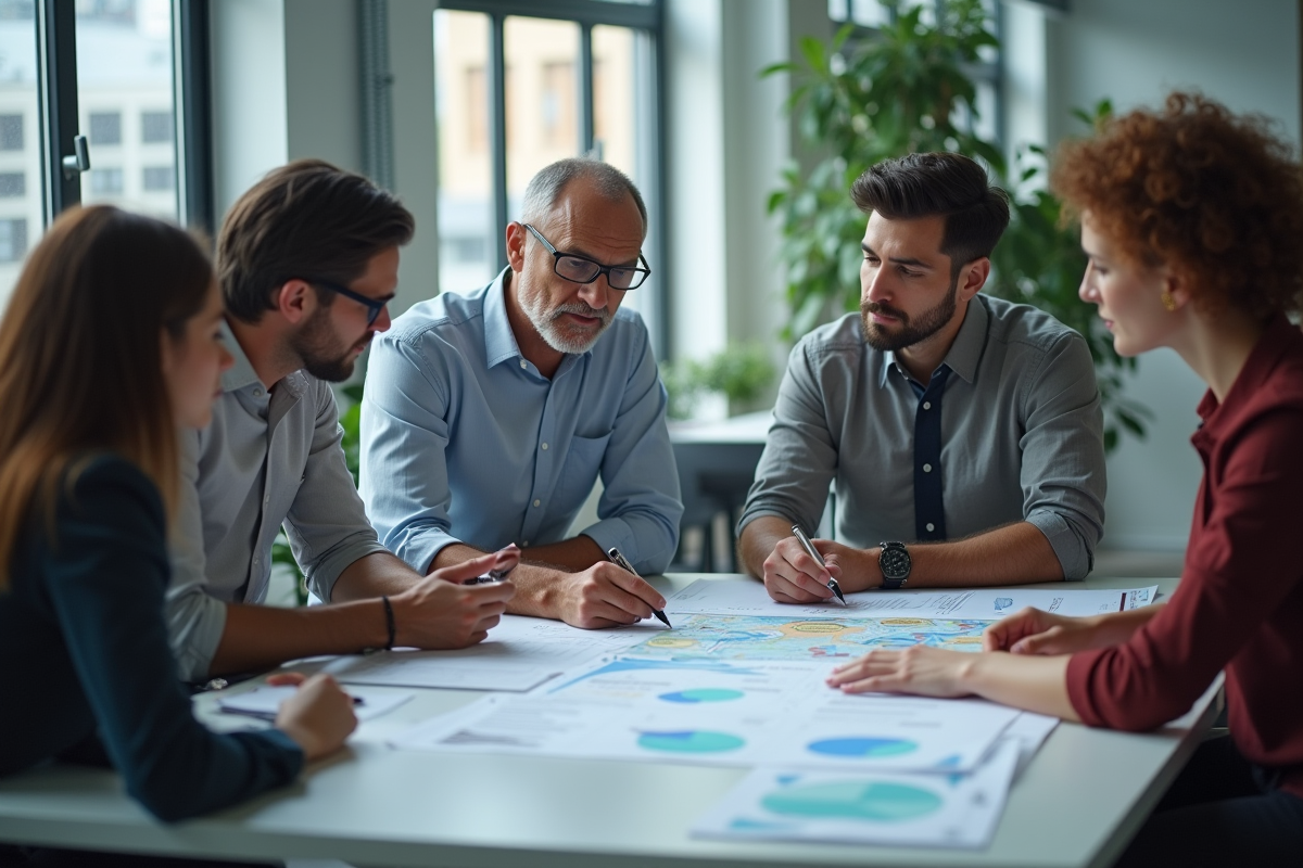 Professionnels en réunion d