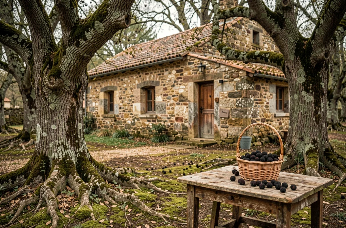 Domaine de la Truffière des Mérigots avec chênes truffiers et truffes noires du Périgord